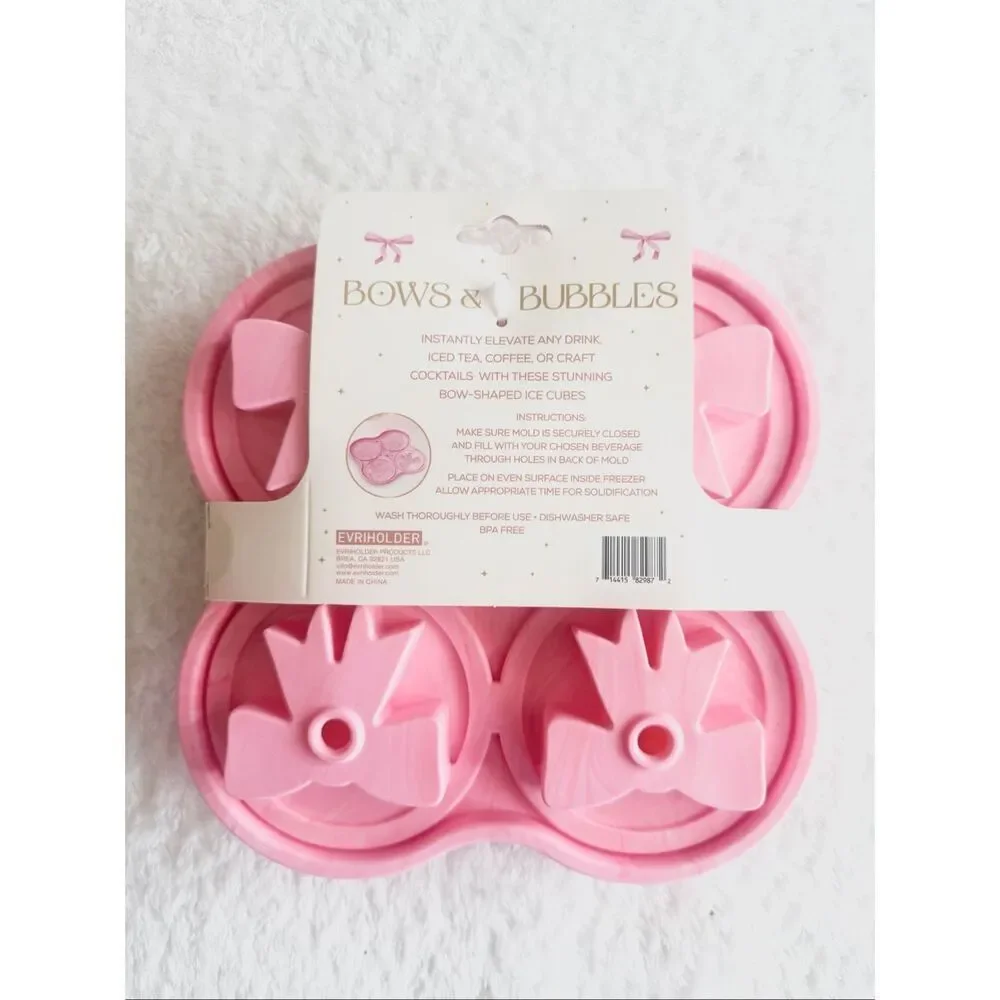 Bows & Bubbles Pink Silicone Bow Ice Mold | Cocktail & Party Decor